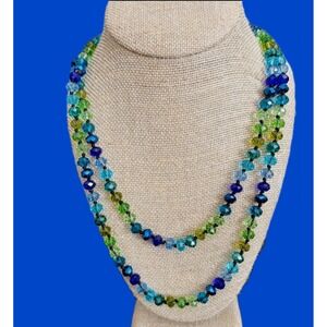 RARE Vintage Joan Rivers Czech Glass‎ Beaded Necklace - 54-57"